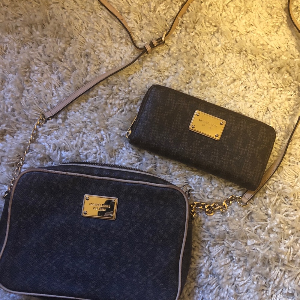 Michael Kors crossbody and zip around wallet